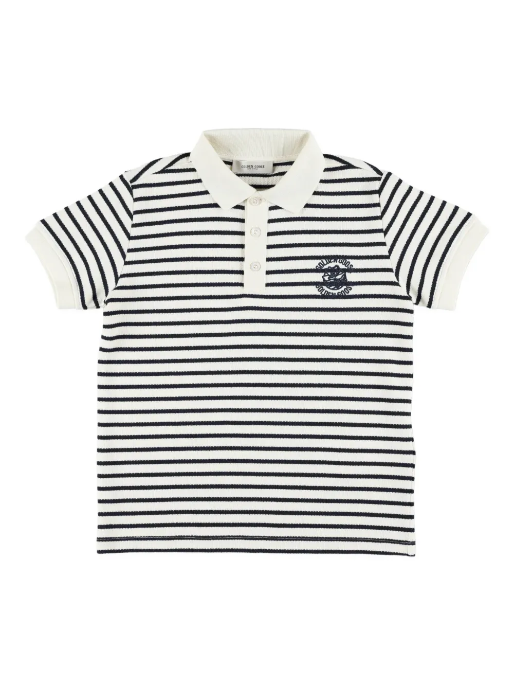Golden Goose Kids Gestreept poloshirt Wit