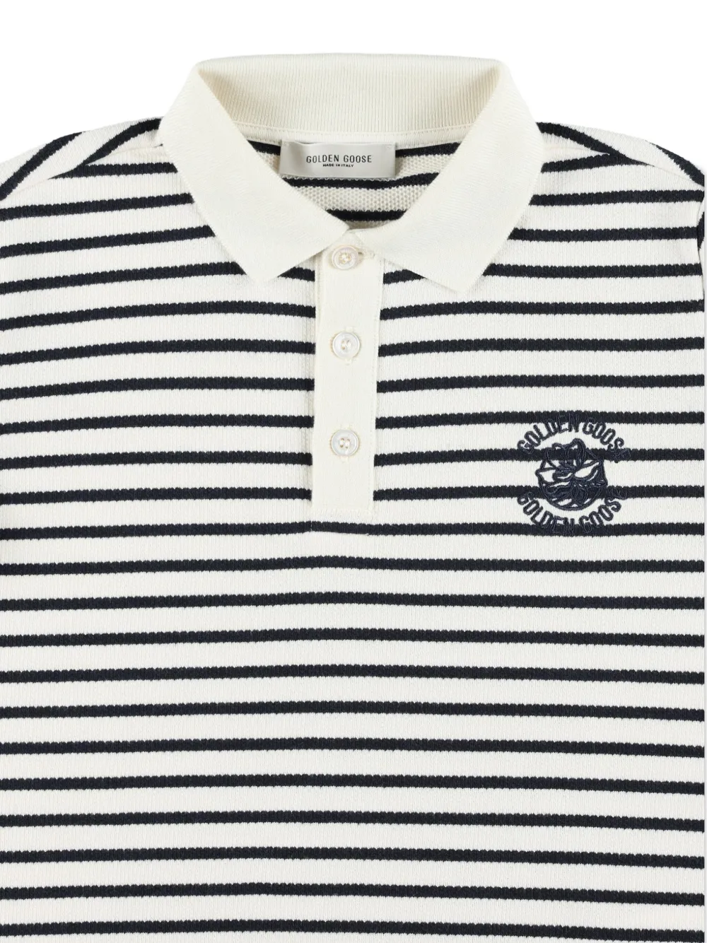 Golden Goose Kids Gestreept poloshirt Wit