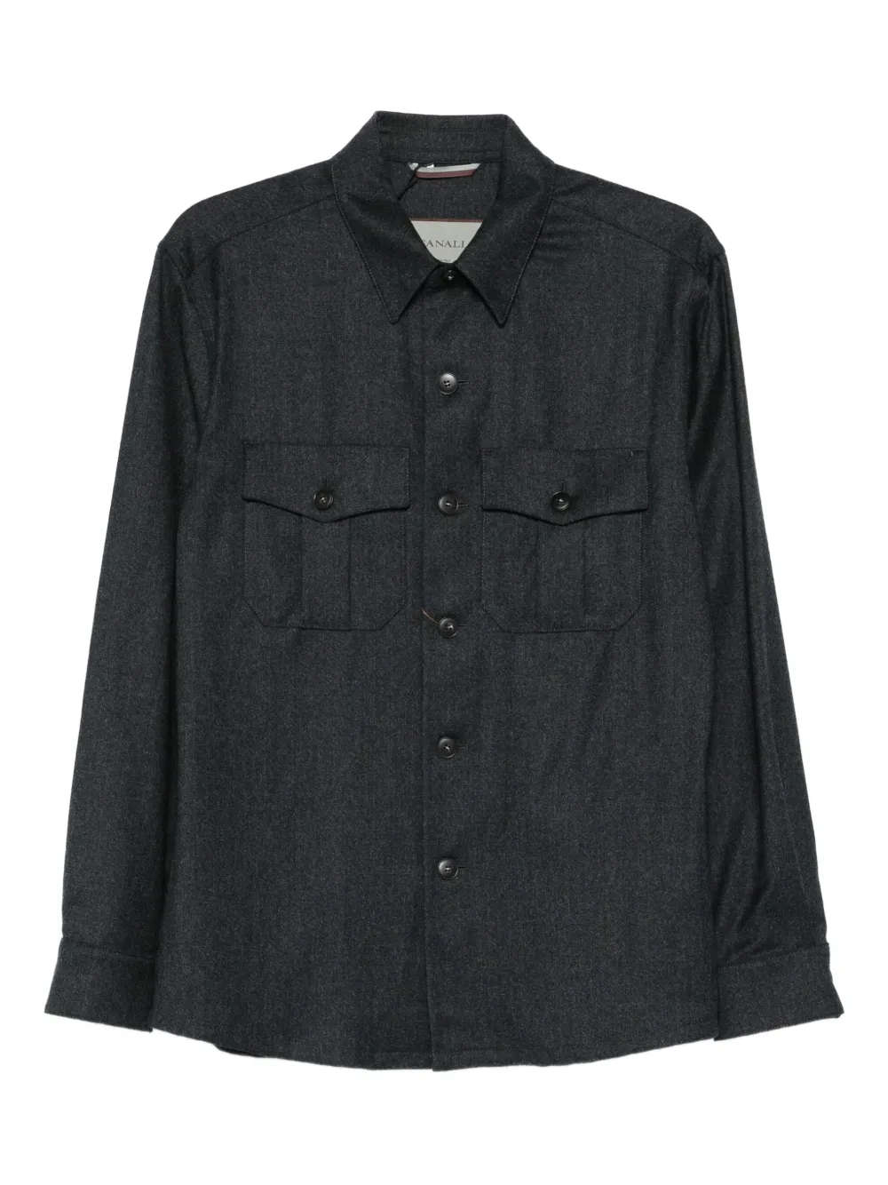 Canali T-shirt met dubbele zak Grijs