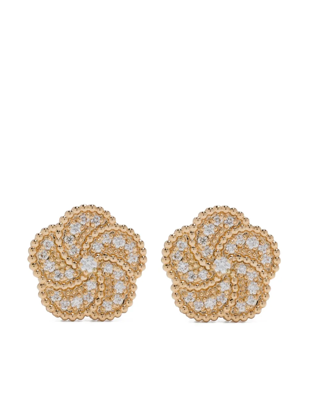 LA PRIMA GIOIELLI Flower ダイヤモンド ピアス 18Kイエローゴールド - ゴールドトーン LA PRIMA GIOIELLI Flower ダイヤモンド ピアス 18Kイエローゴールド - ゴールドトーン
