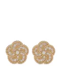 LA PRIMA GIOIELLI 18K yellow gold diamond flower earrings