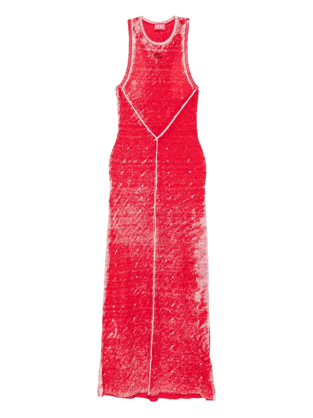 Diesel M-Rab ribbed sleeveless maxi dress Rood