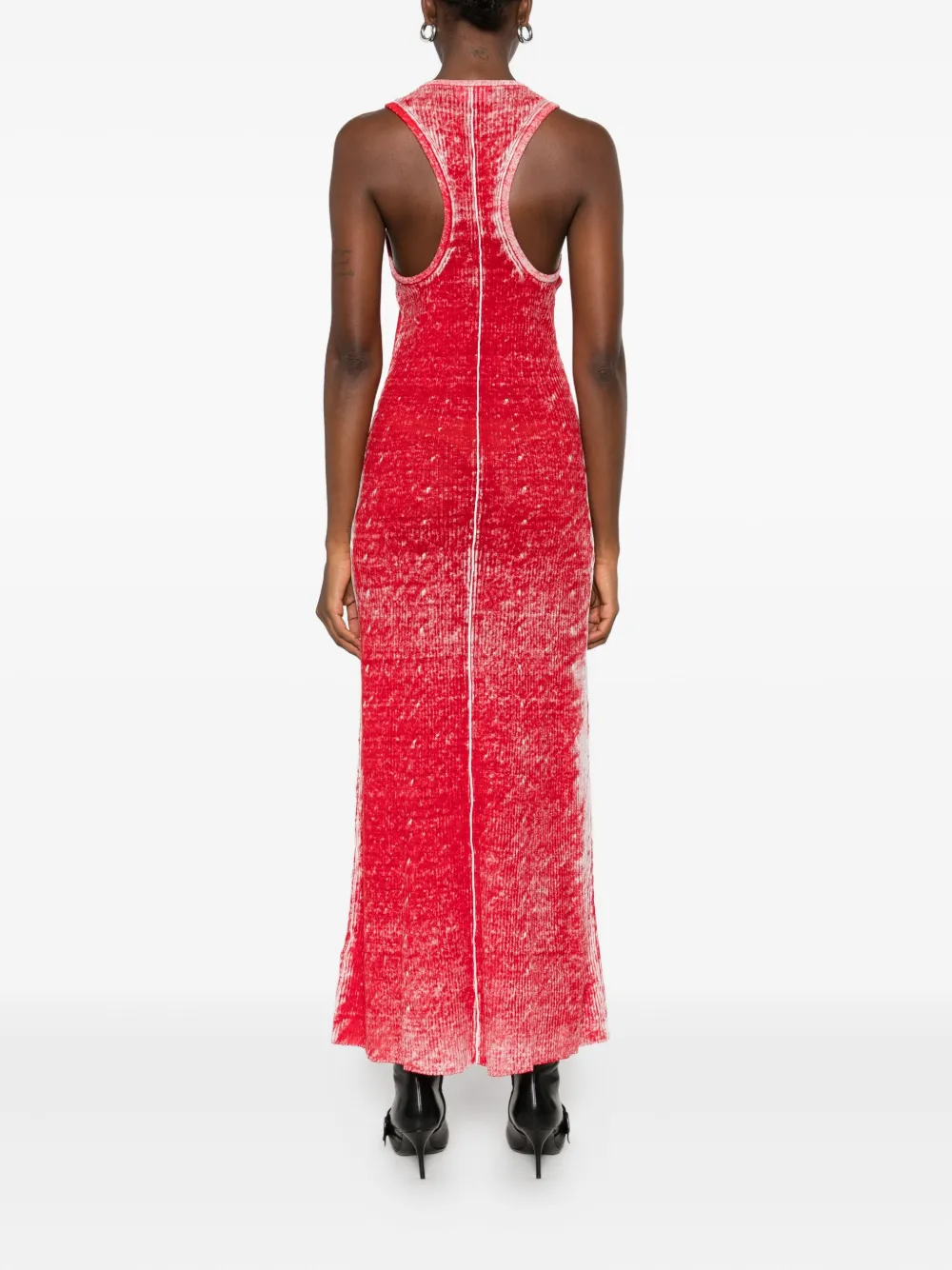Diesel M-Rab geribbelde mouwloze maxi-jurk Rood