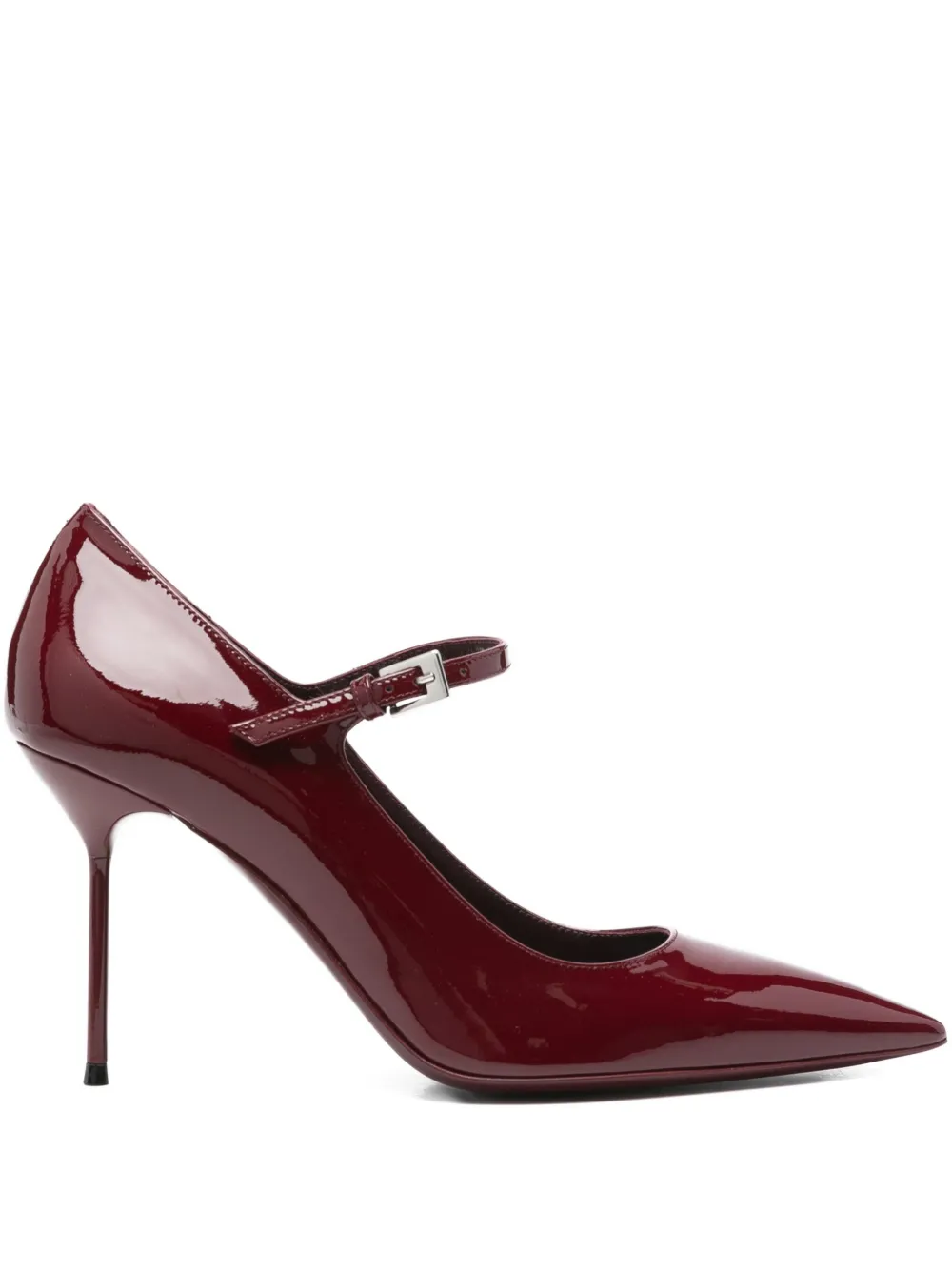 90mm patent leather buckle pumps