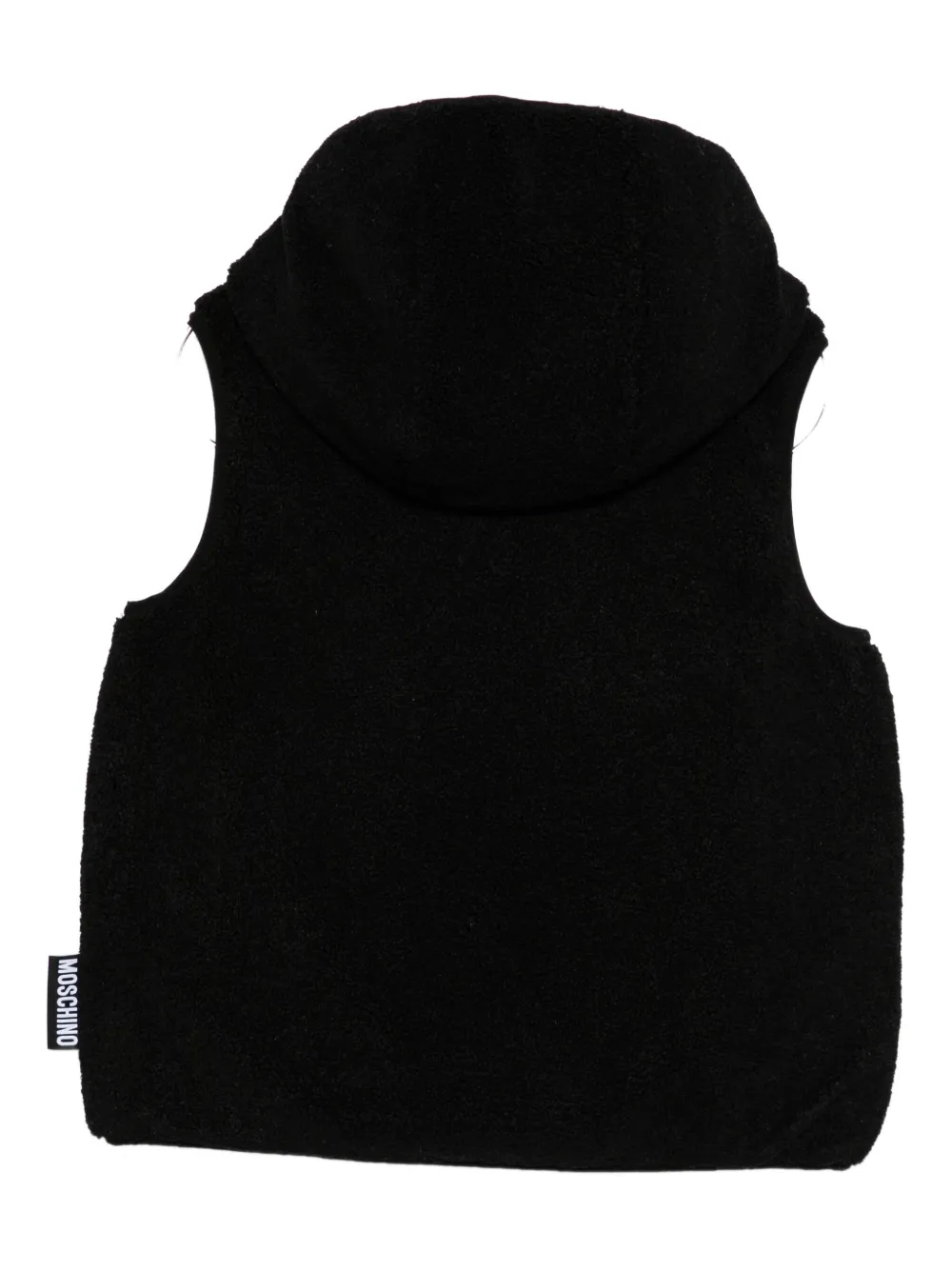 Moschino Kids teddy-patch hooded vest Zwart