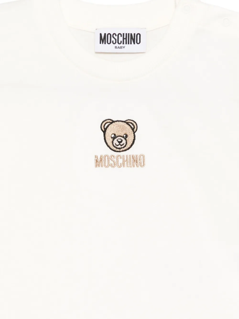 Moschino Kids teddy-embroidered long-sleeve T-shirt Wit
