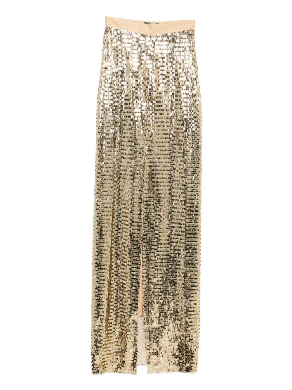 sequin-embellished front-split skirt
