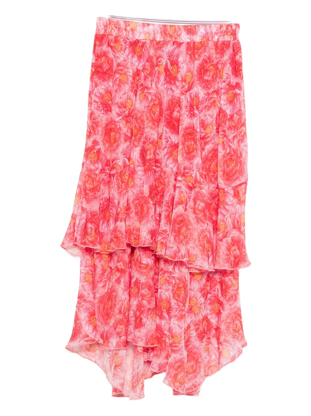 floral-print ruffled skirt
