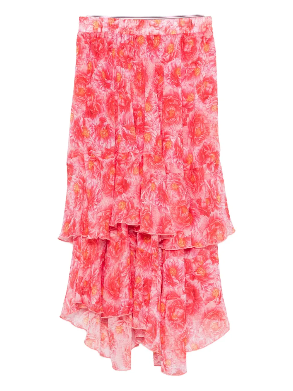 STYLAND floral-print ruffled skirt - Roze
