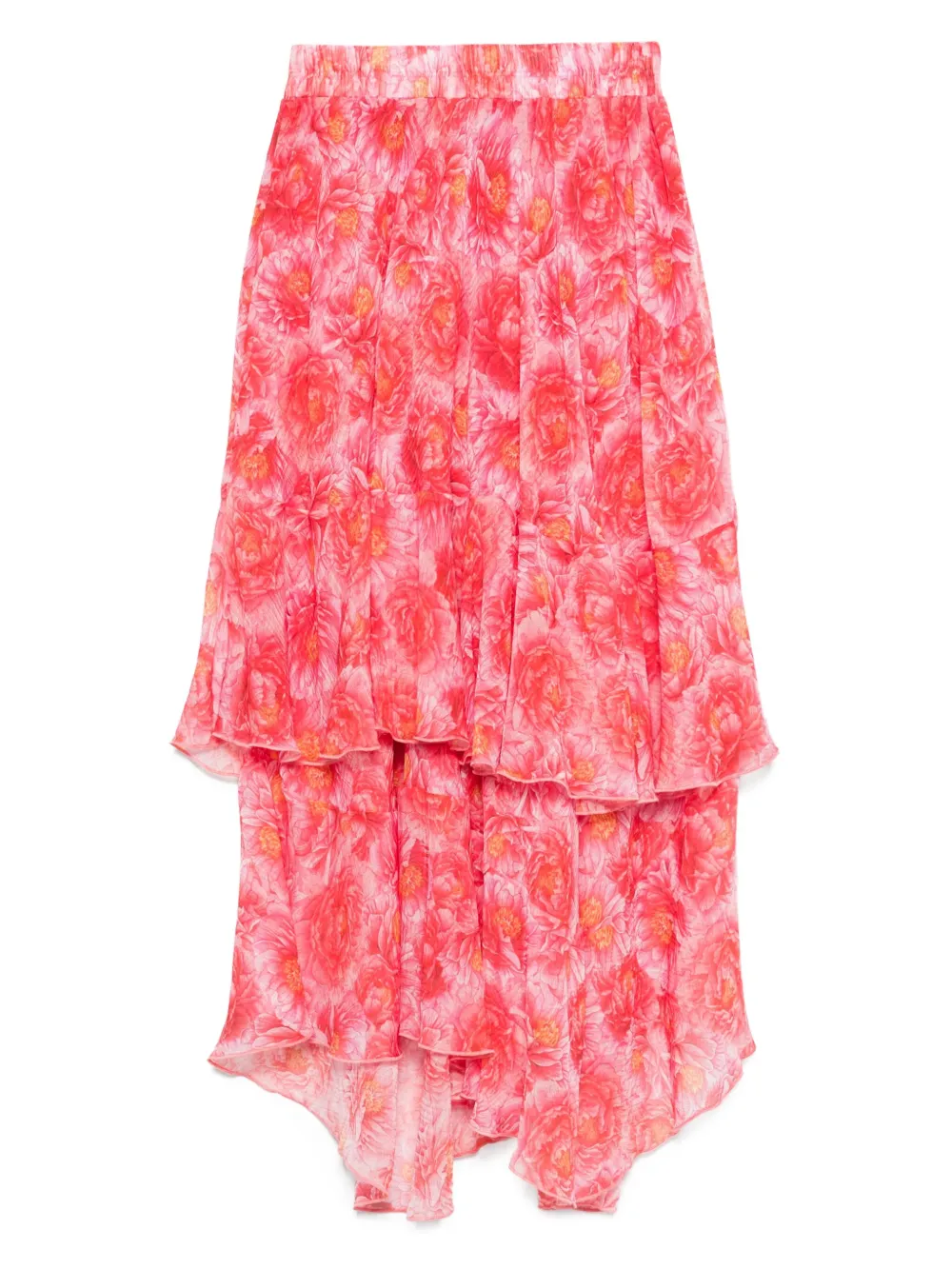 floral-print ruffled skirt