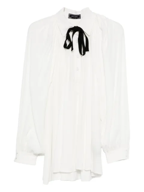 STYLAND bow-detailed balloon-sleeve blouse