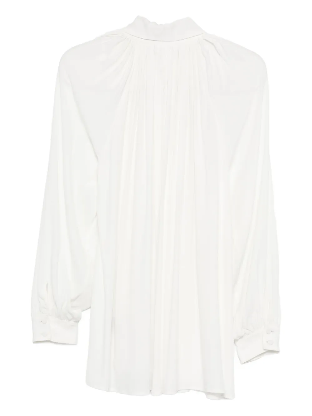 STYLAND bow-detailed balloon-sleeve blouse - Wit