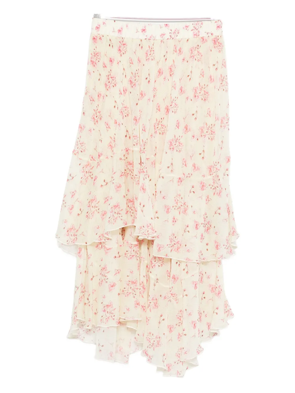 floral-print tiered skirt