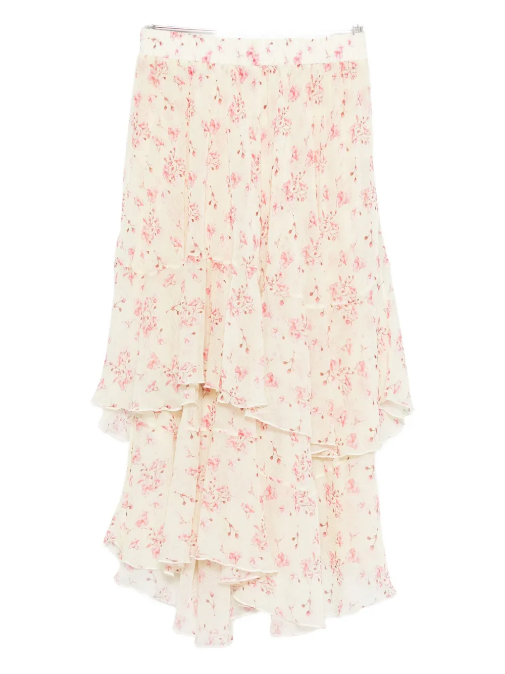 STYLAND floral-print tiered skirt - Beige