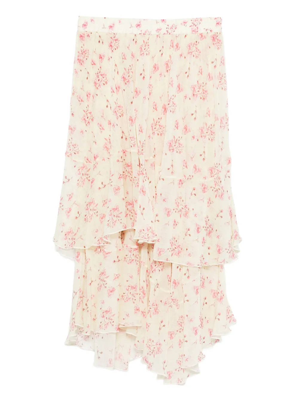 floral-print tiered skirt