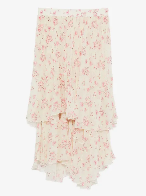 STYLAND floral-print tiered skirt