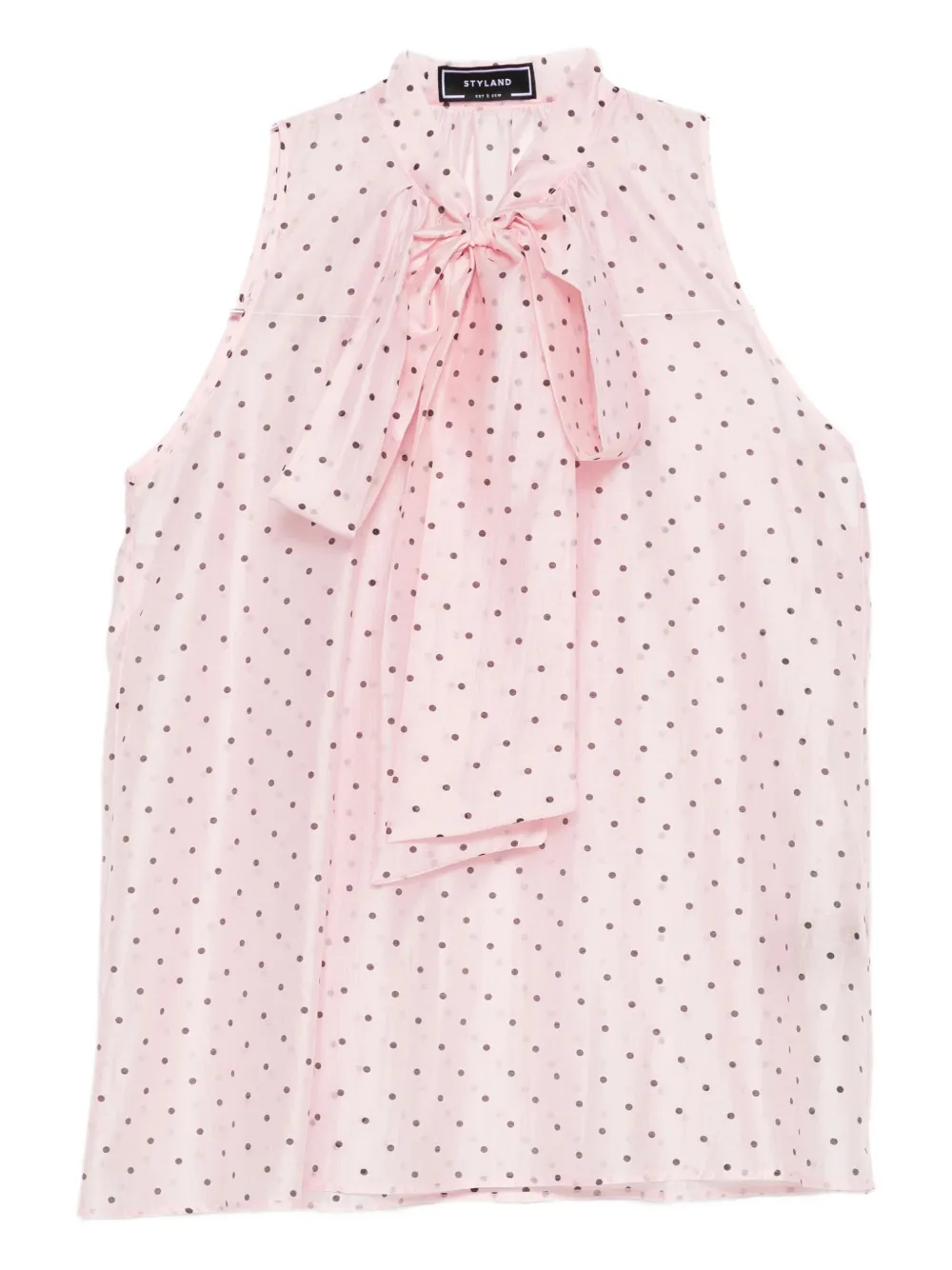 Styland Polka-dot Blouse In Pink