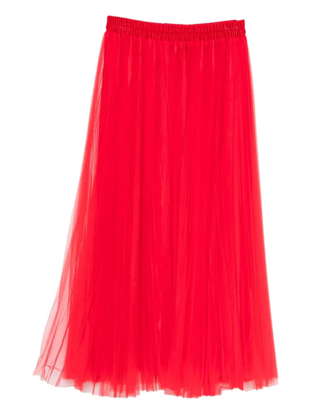pleated-tulle midi skirt