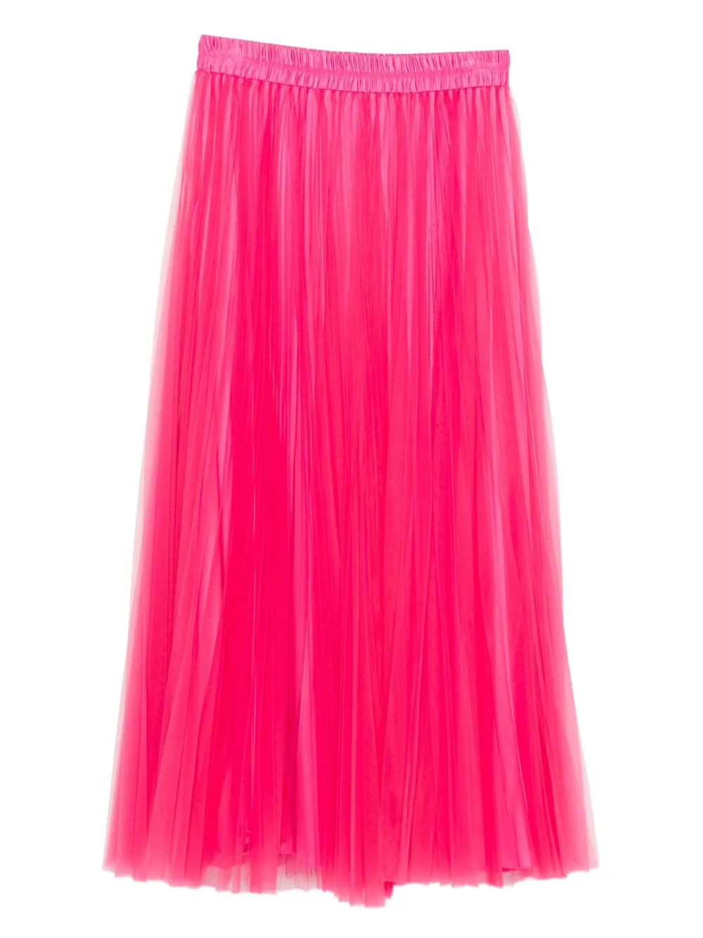 pleated-tulle midi skirt