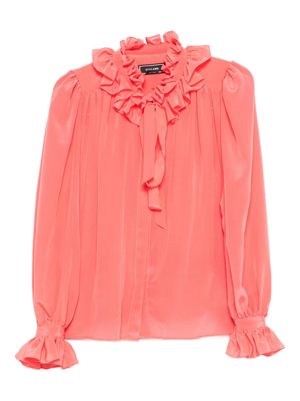 ruffled-cuff silk top