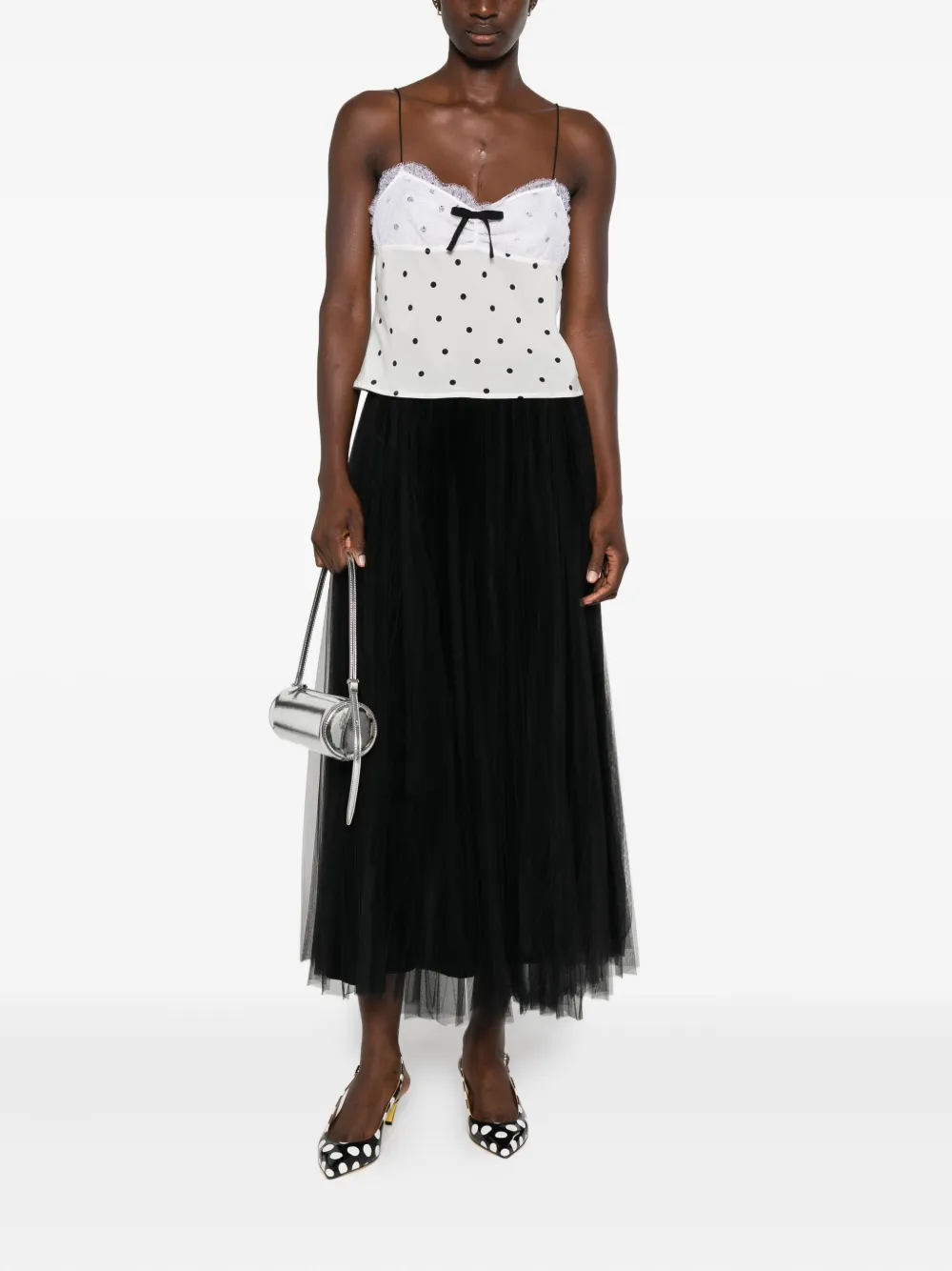 STYLAND pleated-tulle midi skirt - Zwart
