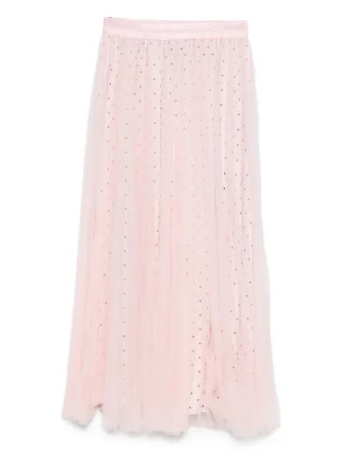 STYLAND pleated polka-dot midi skirt