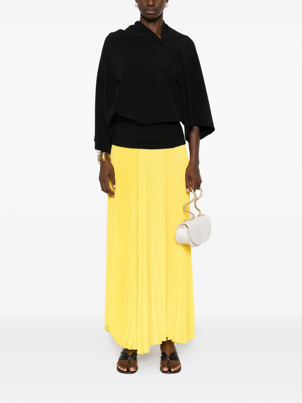 STYLAND pleated maxi skirt - Geel
