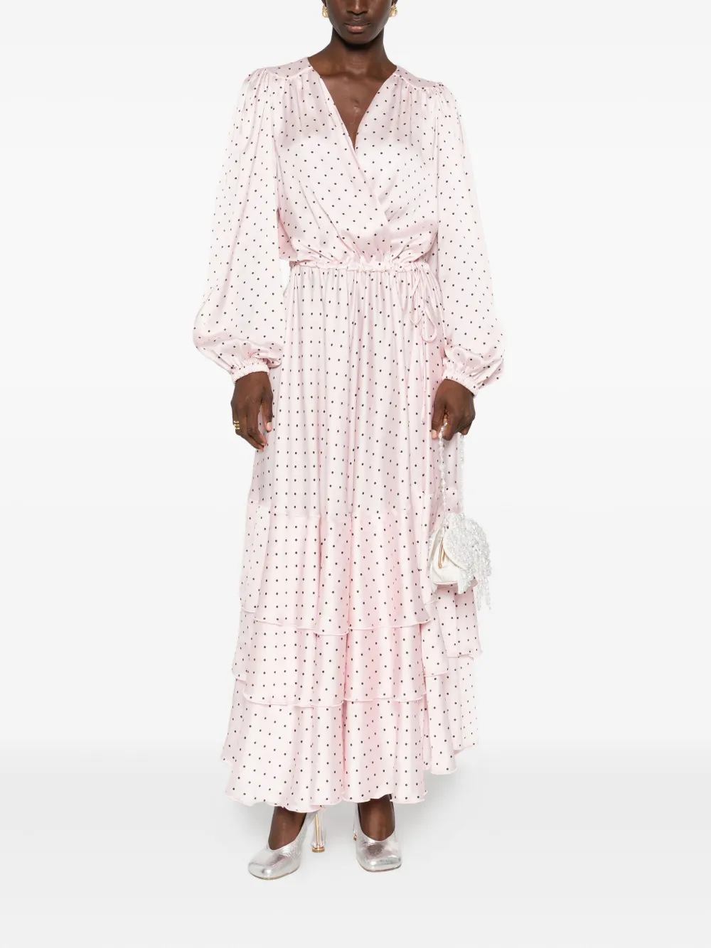 STYLAND polka-dot ruffled dress - Roze