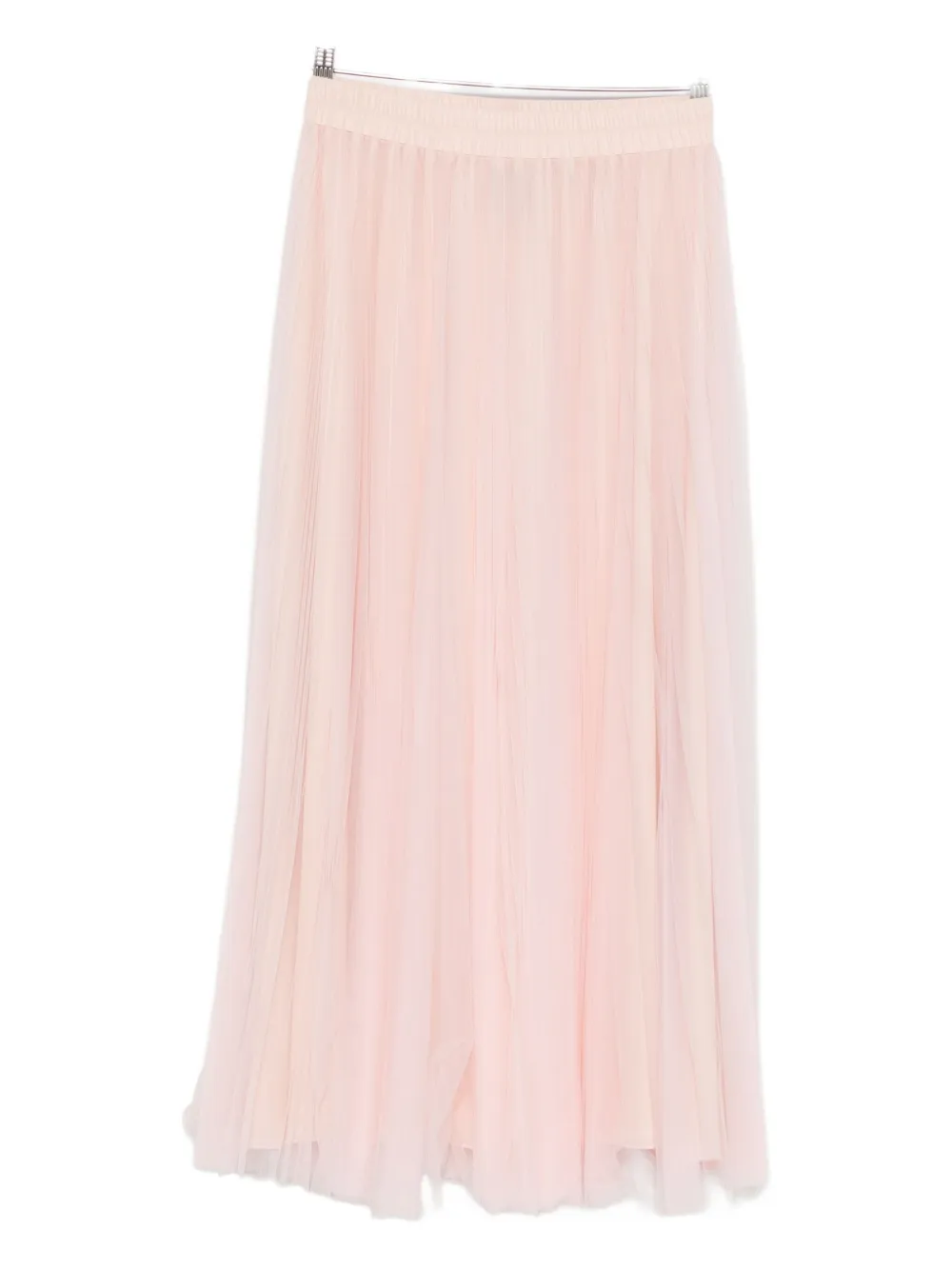 Styland Pleated-tulle Midi Skirt In Pink