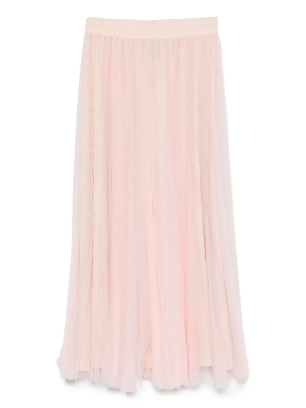 pleated-tulle midi skirt