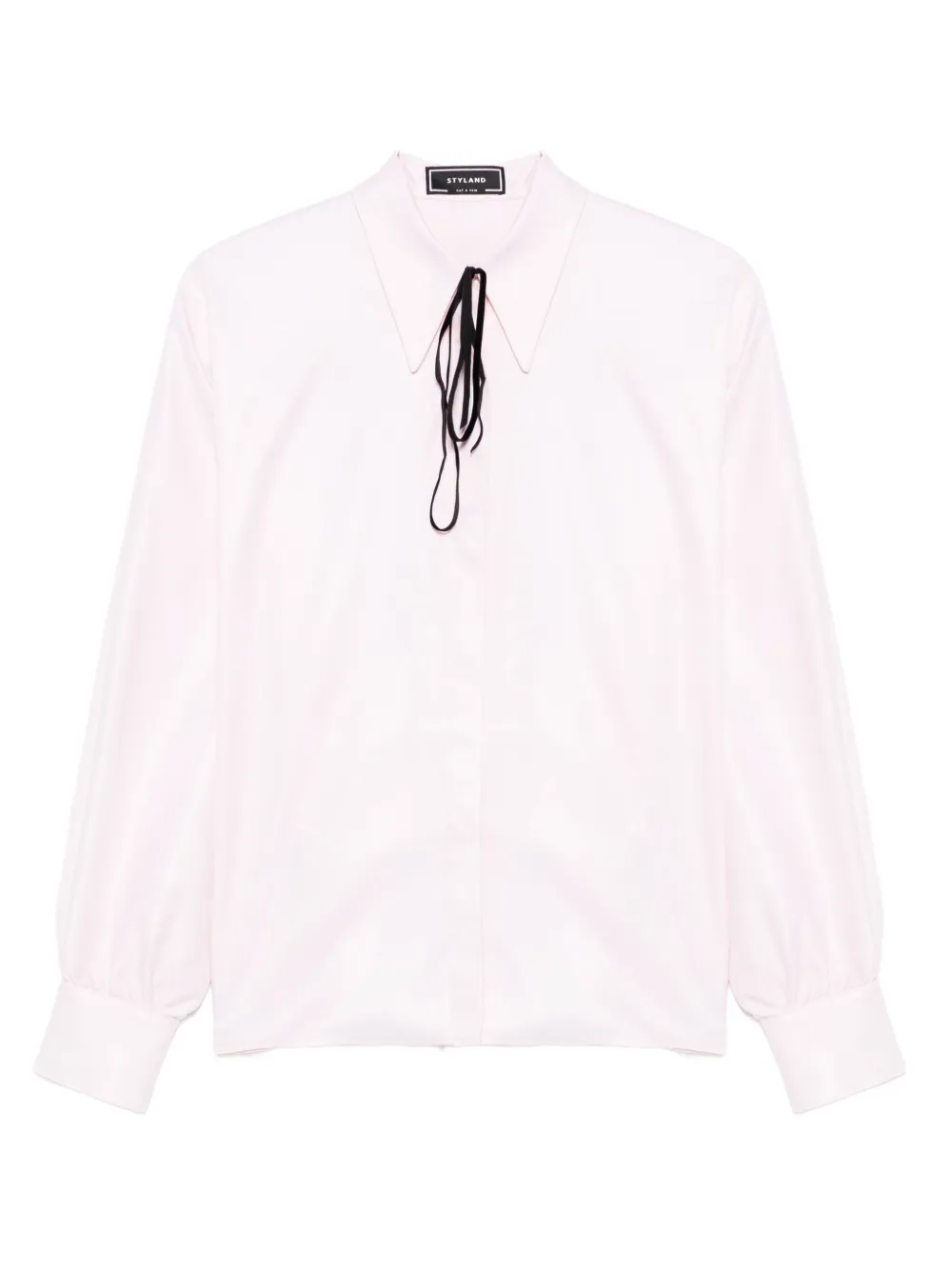 tie-neck puff-sleeve shirt