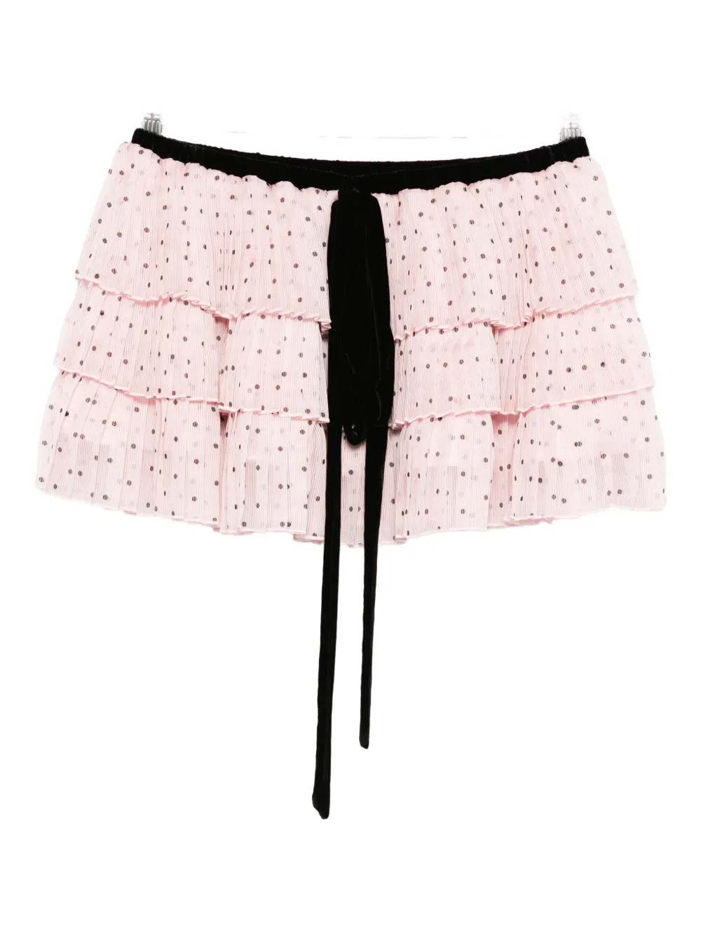 Styland Polka-dot Ruffled Mini Skirt In Multi