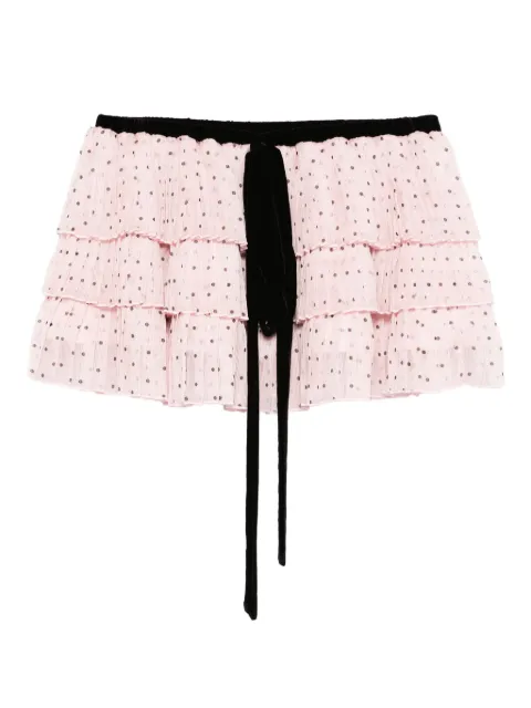 STYLAND polka-dot ruffled mini skirt