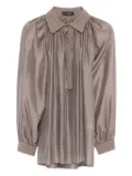 STYLAND gathered-sleeve blouse - Grey