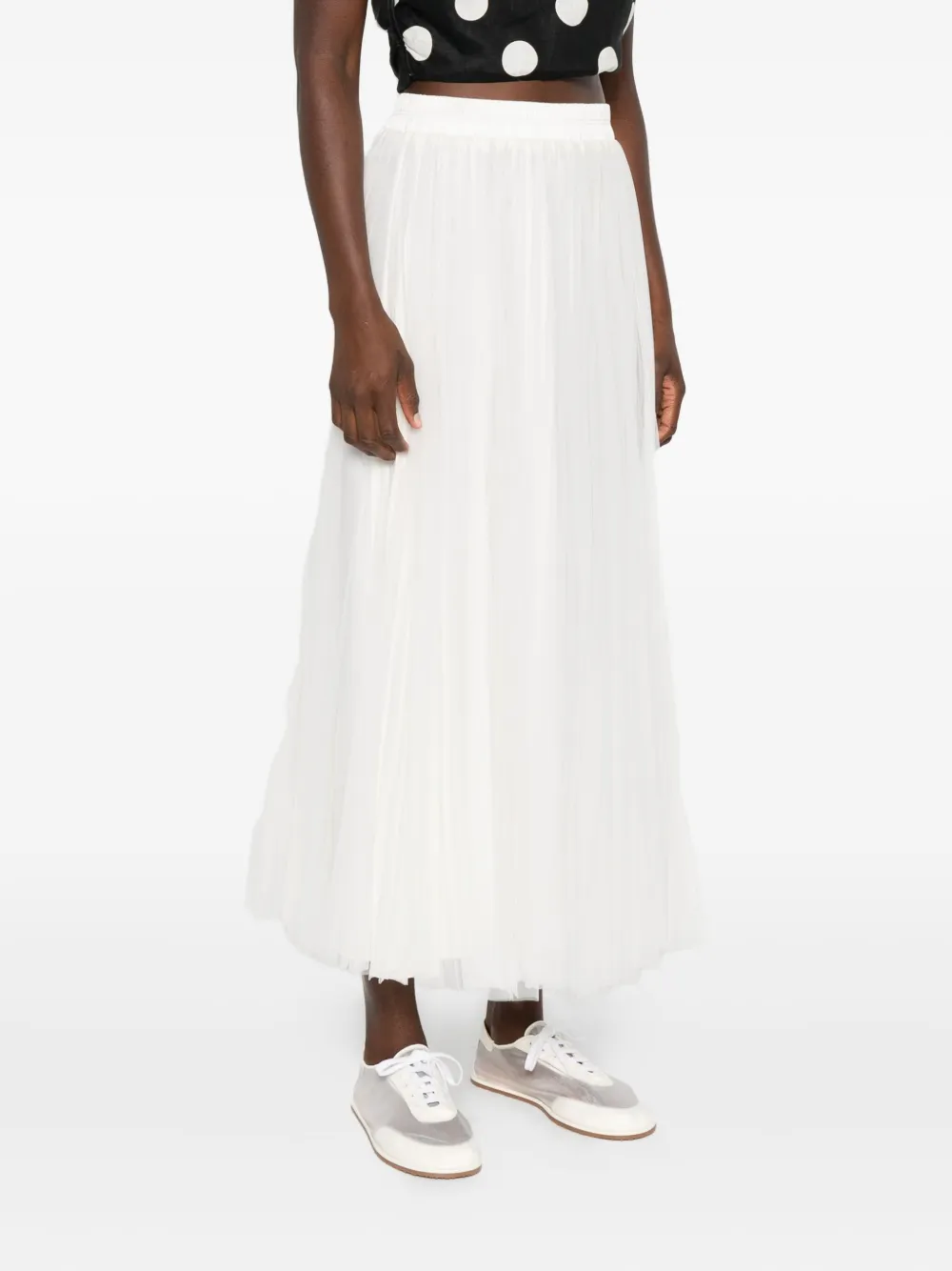 STYLAND pleated tulle skirt - Wit