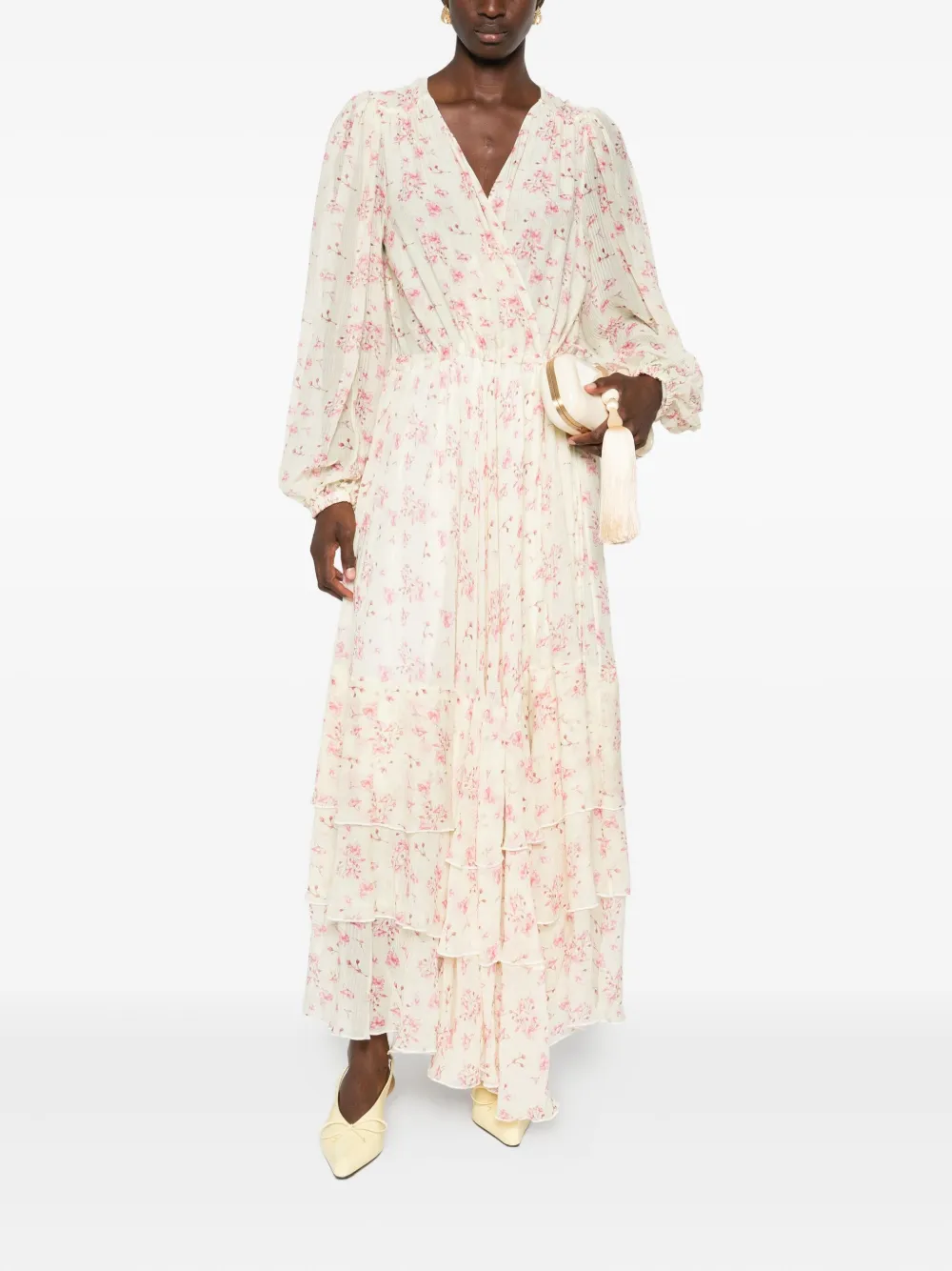 STYLAND floral-print ruffled dress - Geel