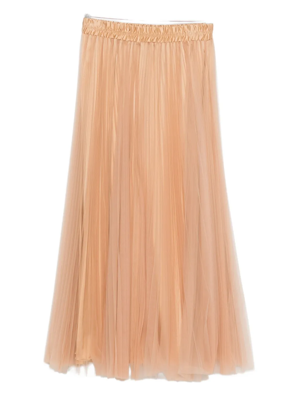 pleated-tulle midi skirt