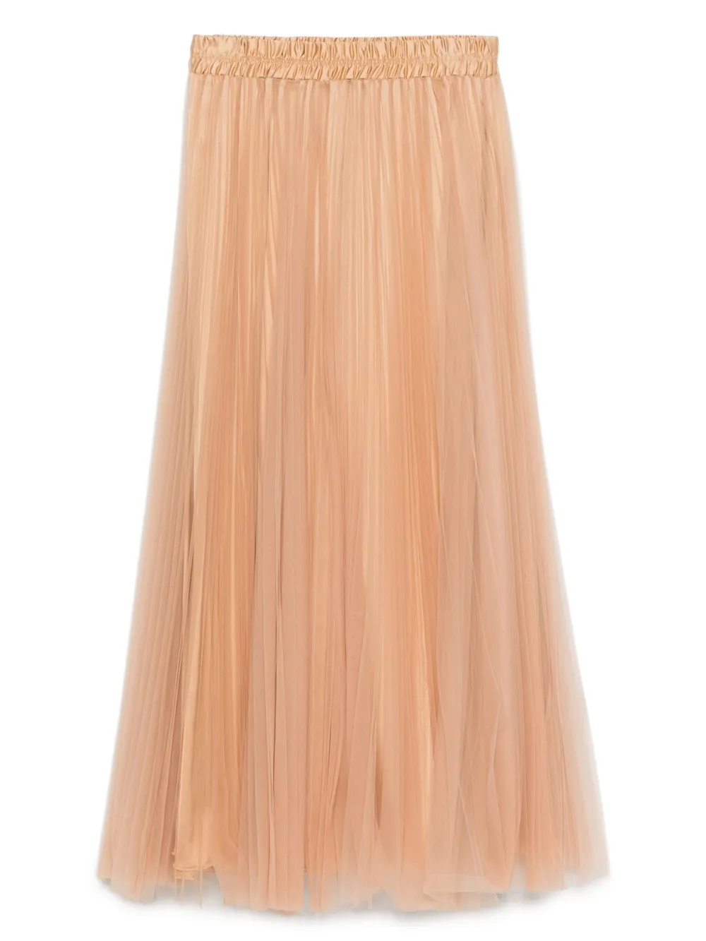 pleated-tulle midi skirt