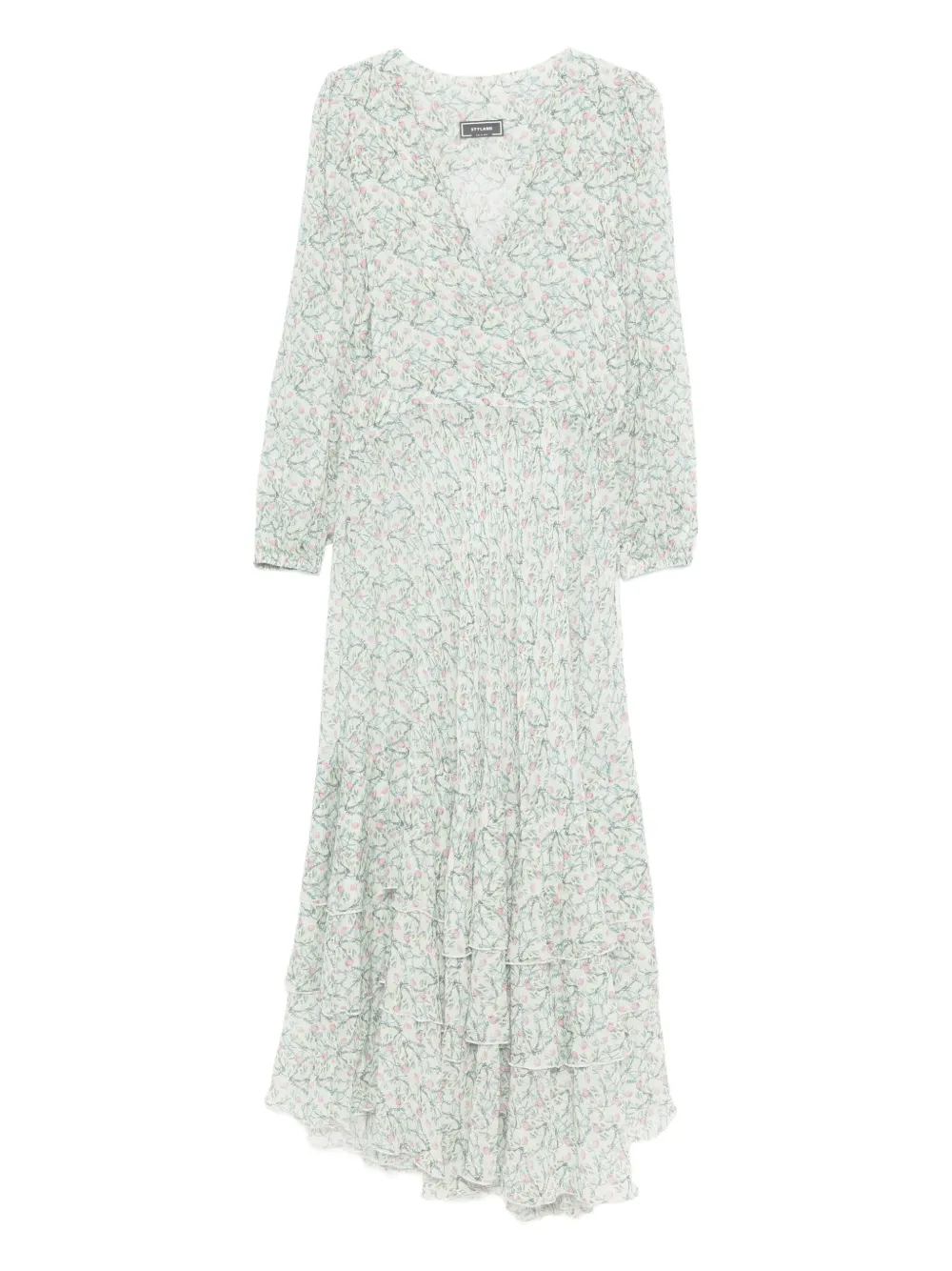 floral-print pleated dress