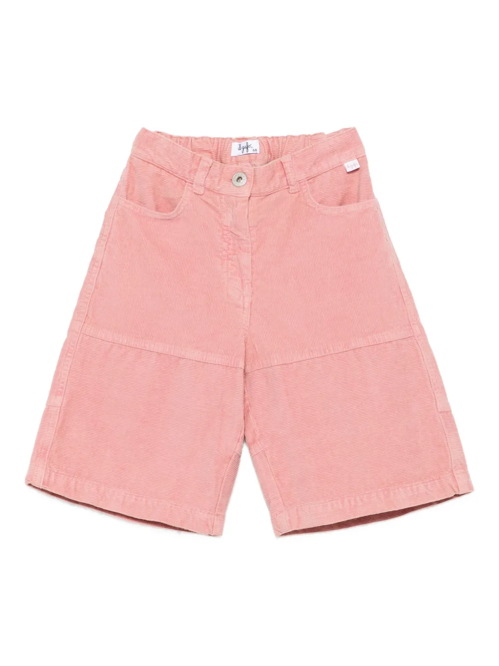Il Gufo Ribfluwelen shorts met vlakken Roze