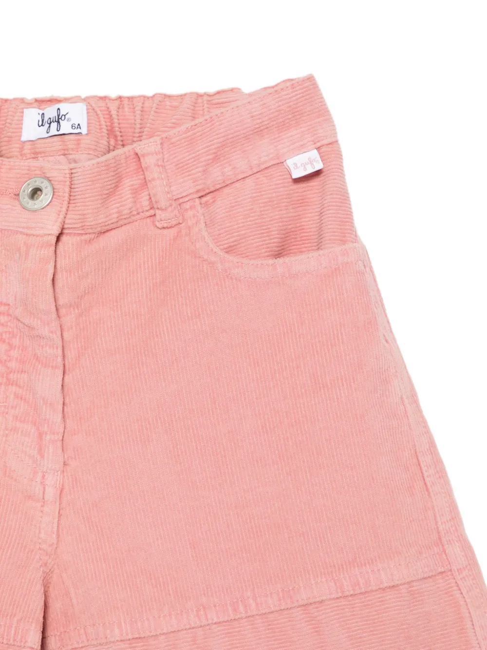 Il Gufo Ribfluwelen shorts met vlakken Roze
