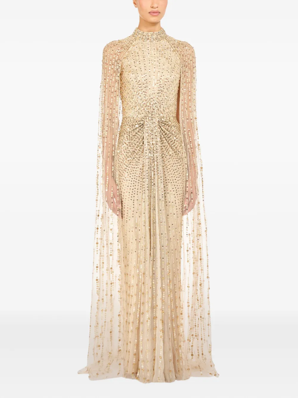 Jenny Packham Maxi-jurk verfraaid met pailletten - Goud