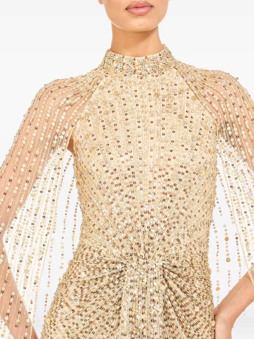 Jenny Packham Maxi-jurk verfraaid met pailletten Goud