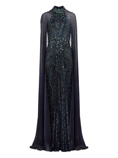 Jenny Packham Thea embellished cape maxi dress