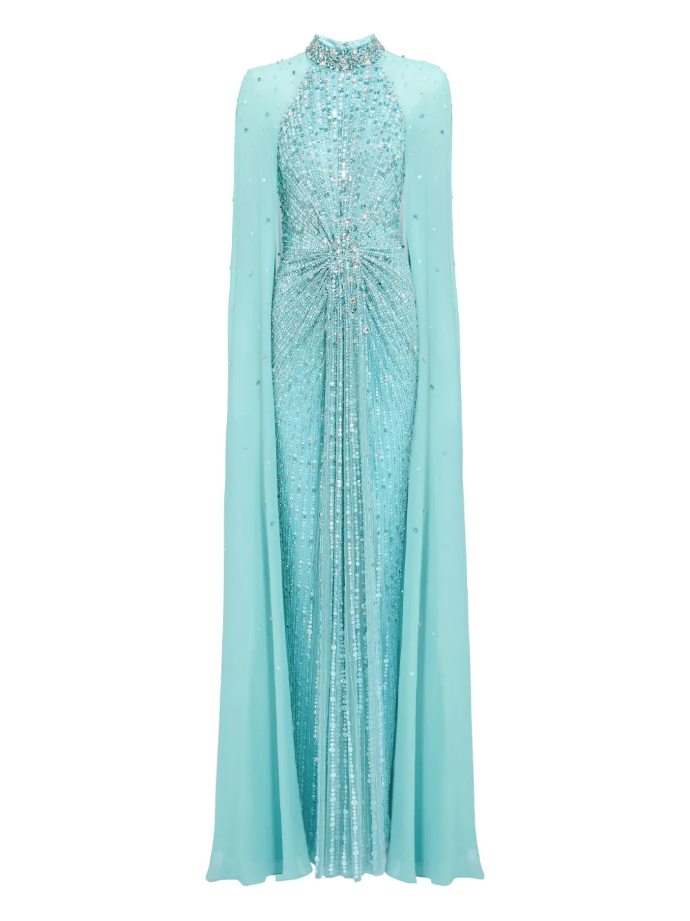 Thea embellished cape maxi dress