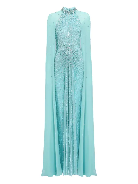 Jenny Packham Thea embellished cape maxi dress