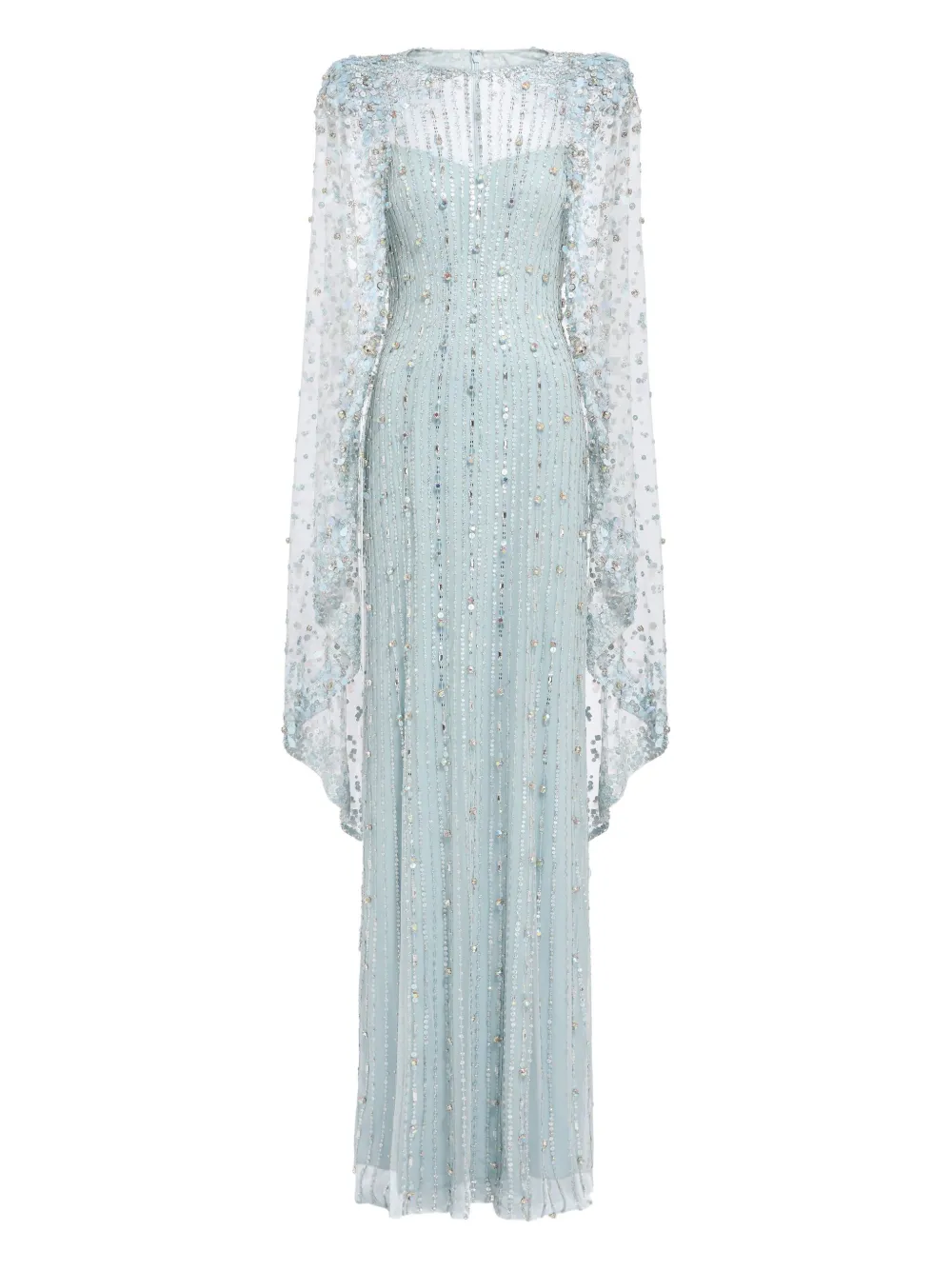Jenny Packham Blaize maxi-jurk met cape en verfraaid met pailletten Blauw
