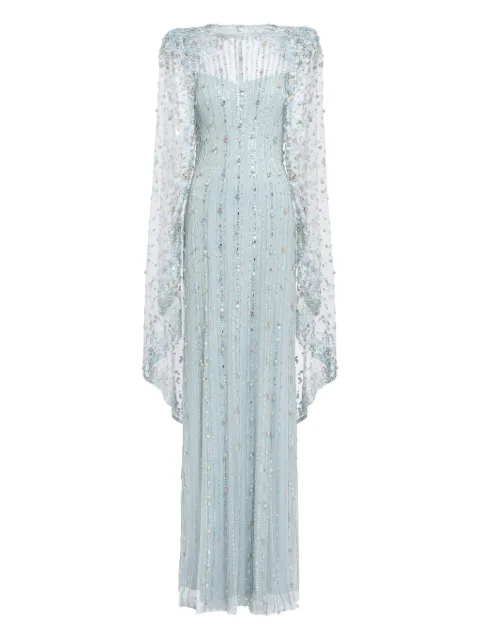 Jenny Packham Blaize sequin-embellished cape maxi dress