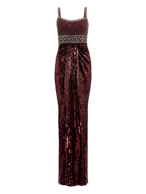Jenny Packham Only You embellished draped maxi dress