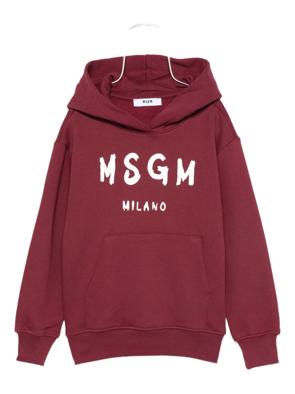 Msgm Logo-print Hoodie In Red